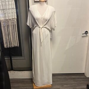 Just Fab Elegant White Maxi Dress NWT